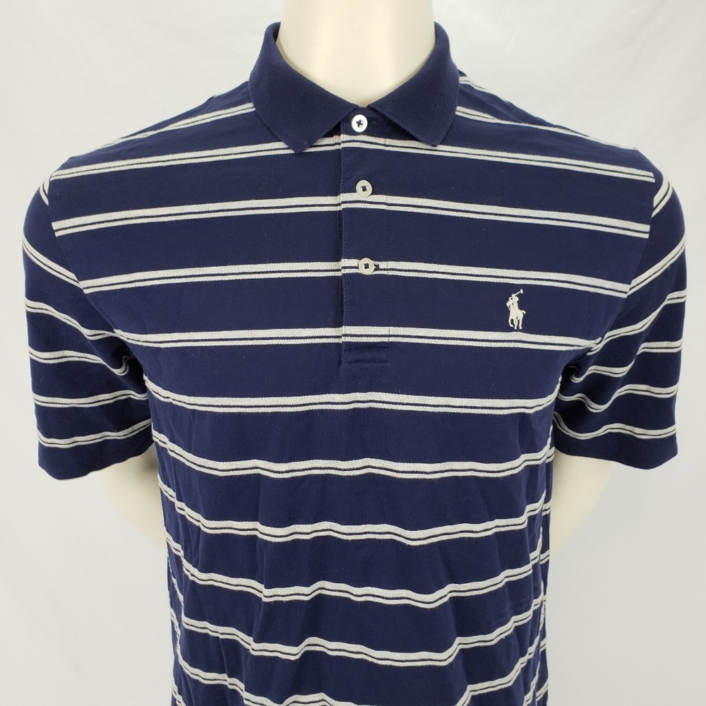 Polo Golf Men's Collared Shirt Navy Gray M Pony